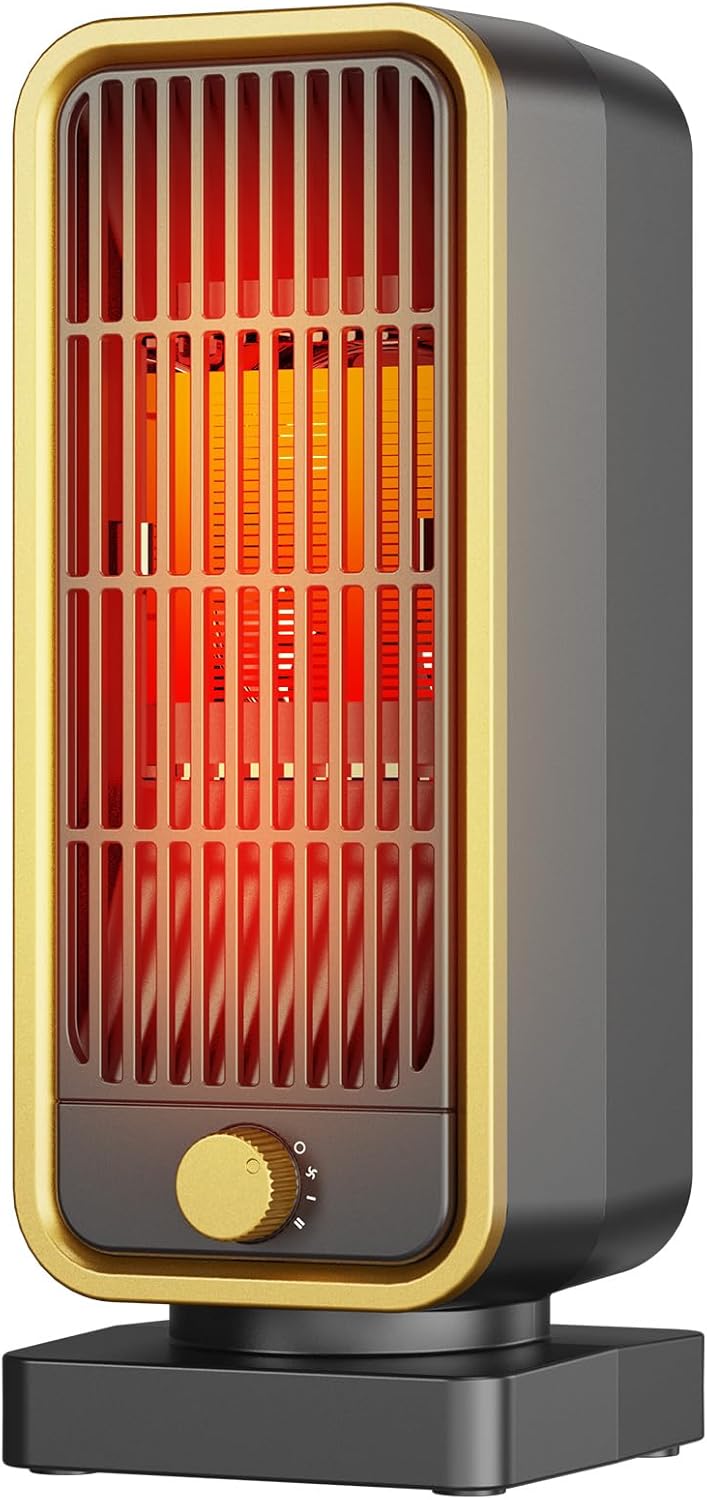 Extra Heater – 900W PTC Fan Heater, 3 Modes, Tilt/Overheat Protection, Low Noise Blower Radiator, Lightweight, Portable, Heater for Living Room, Bedroom, Office Study